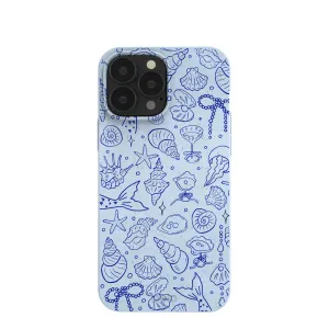 Polished Texture Finish Vivid Texture Powder Blue Ocean Charms iPhone 13 Pro Max Case