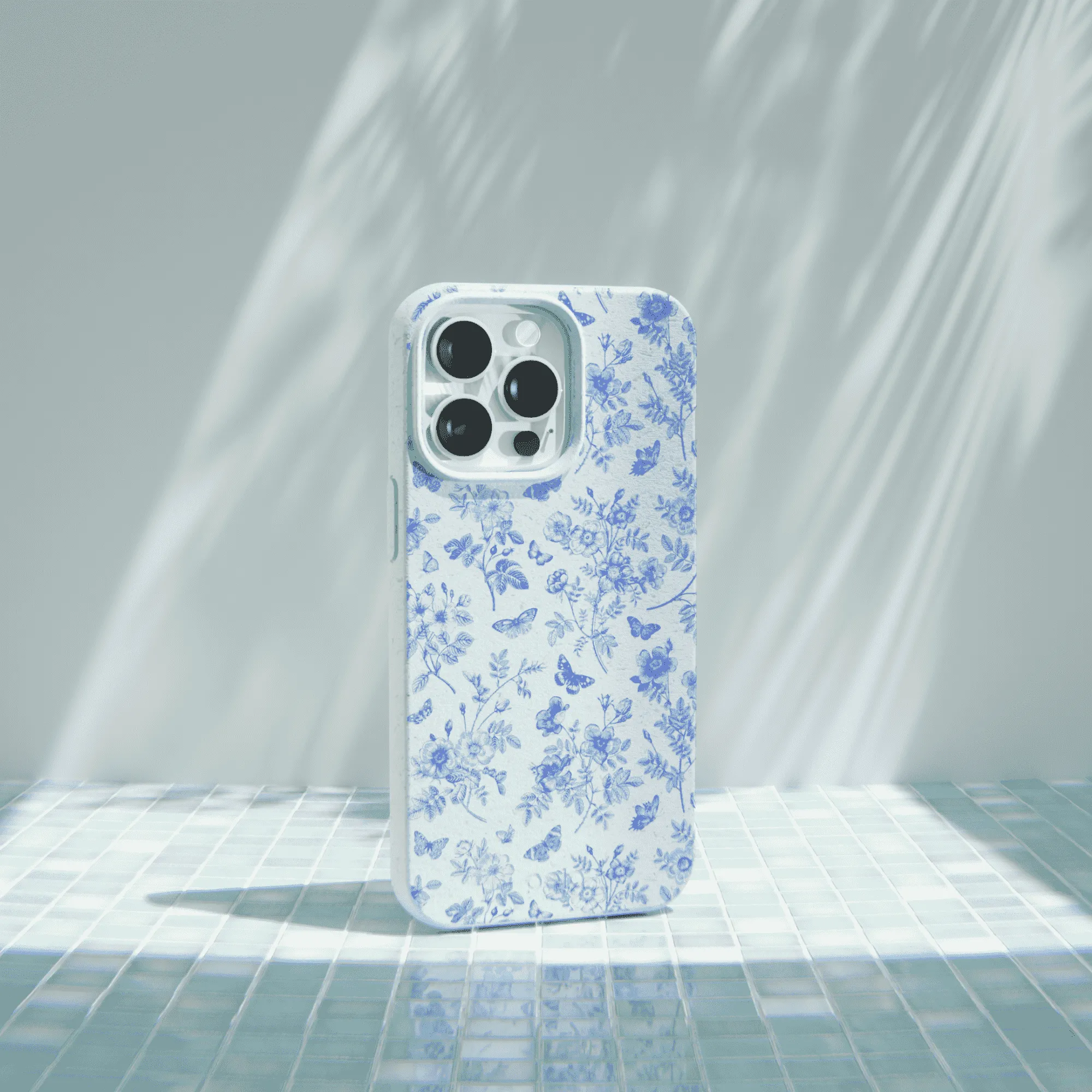 Powder Blue Porcelain iPhone Air Case Matte Design Texture