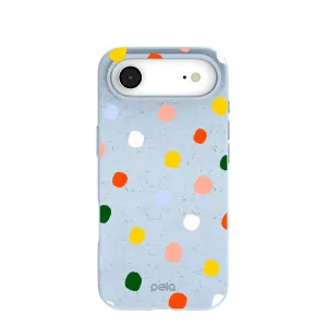 Powder Blue Rainbow Dots iPhone Air Case Soft Protection Layer