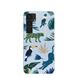 Powder Blue Tropical Rainforest Samsung Galaxy S25 (Plus) Case Protective Form Texture