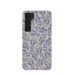 London Fog Blue Lobster Samsung Galaxy S25 (Plus) Case Polished Texture Student Friendly