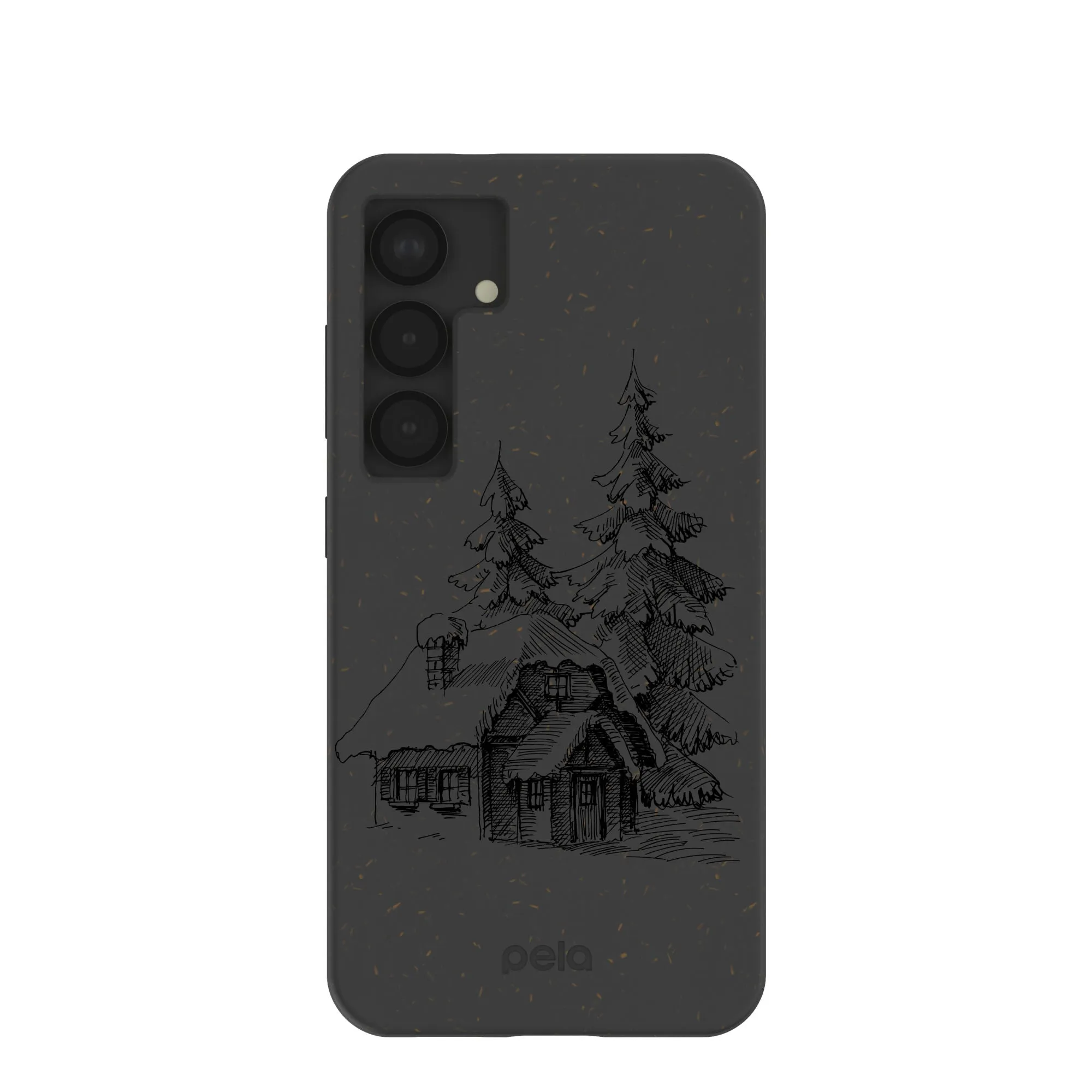 Vivid Pattern Black Lone Cabin Samsung Galaxy S25 Case