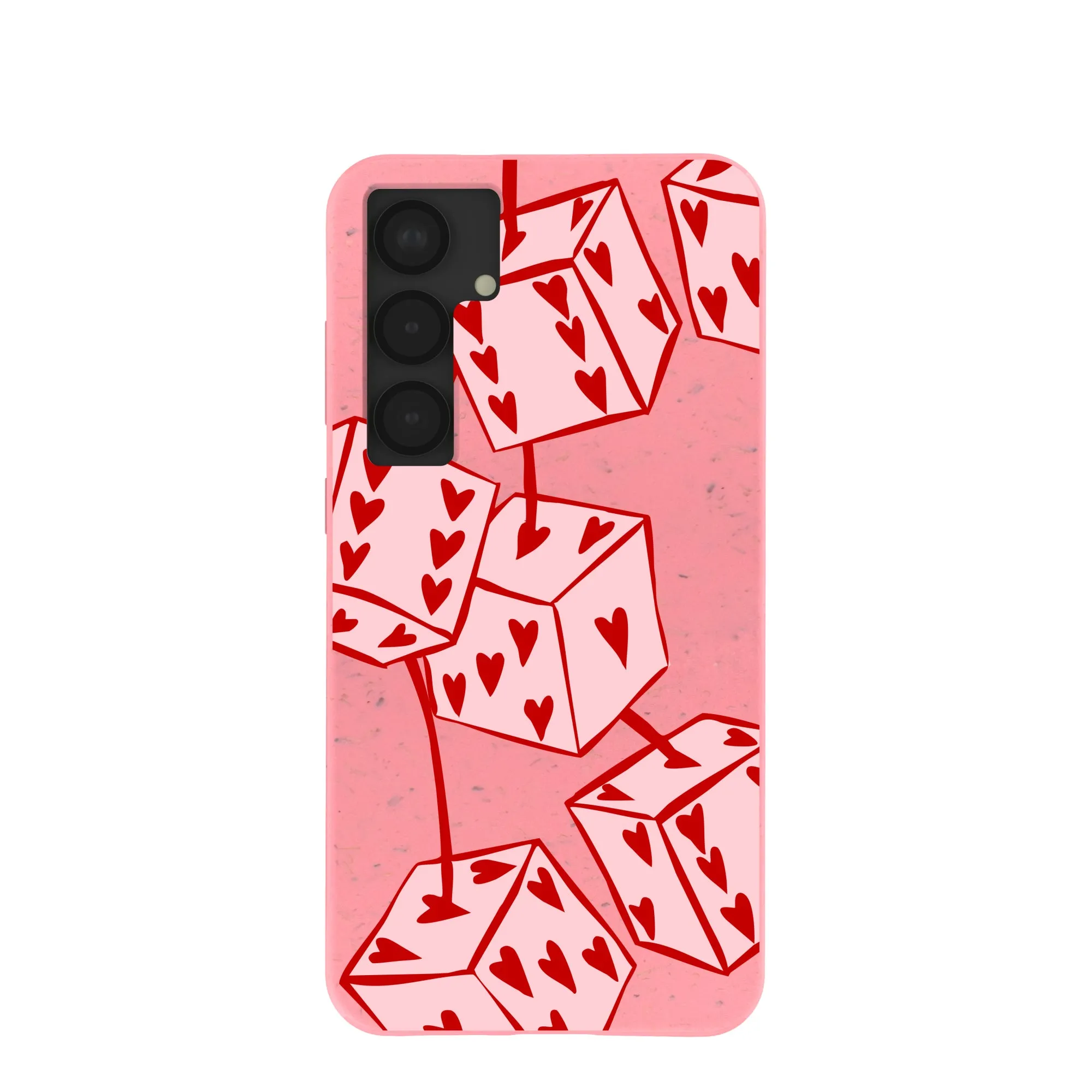 Bubblegum Pink Dicey Cherries Samsung Galaxy S25 (Plus) Case Protective Structure Trendy Detailing