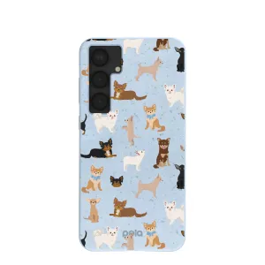 Flexible structure Color Pattern Powder Blue Chihuahua Charms Samsung Galaxy S25 (Plus) Case