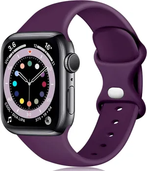 Premium Outdoor Look Modern Look Design Apple Watch Silicone Strap Classic (Dark Purple)