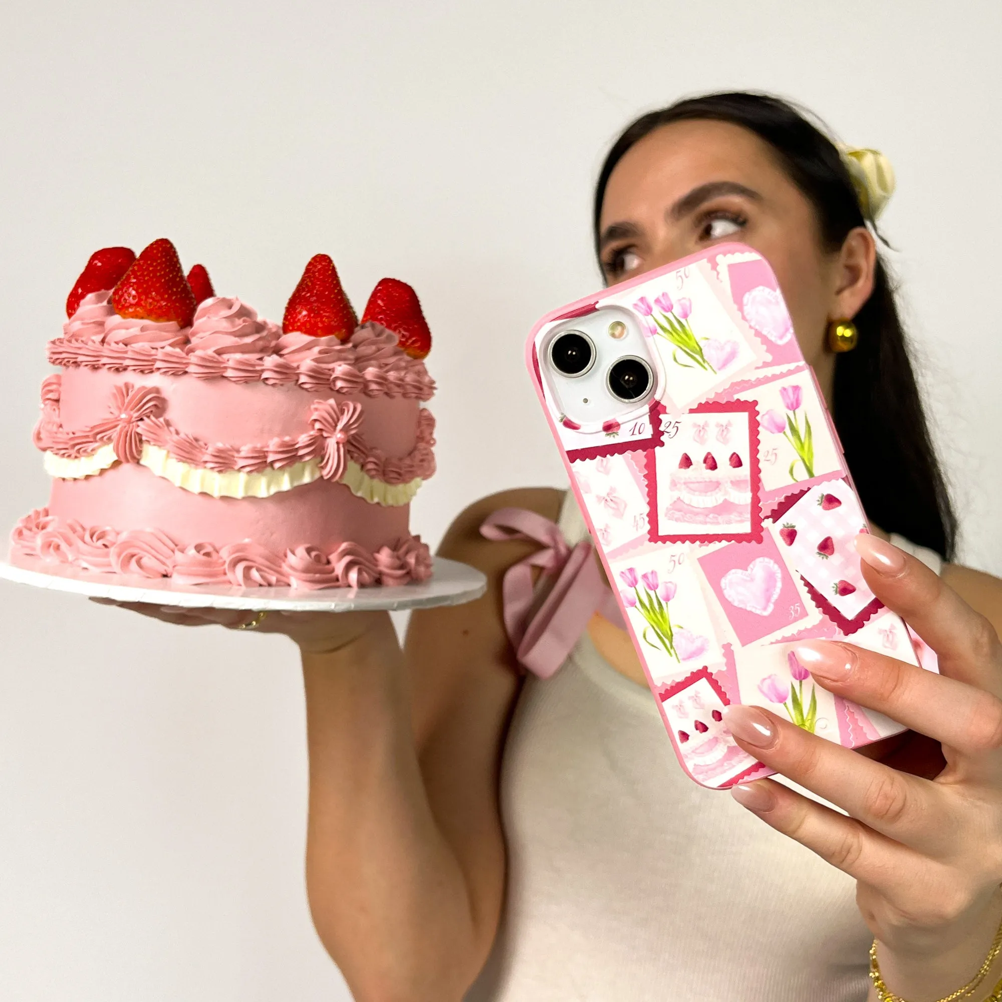 Bubblegum Pink Love Letters iPhone Air Case Hybrid Texture Design Travel Companion