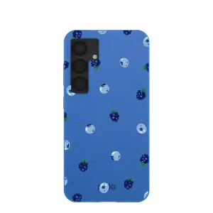 Electric Blue Black and Blue Samsung Galaxy S25 Case Minimal Frame Gradient Design