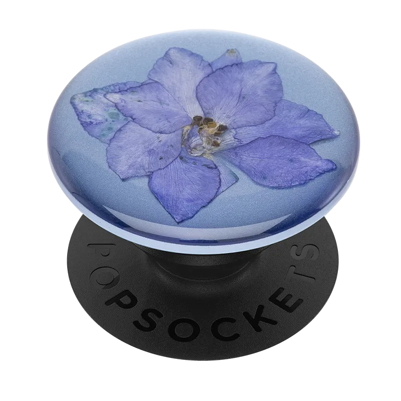 Ultra One Grip Pop Socket Fun Gift Purple Larkspur Pressed Flower PopGrip