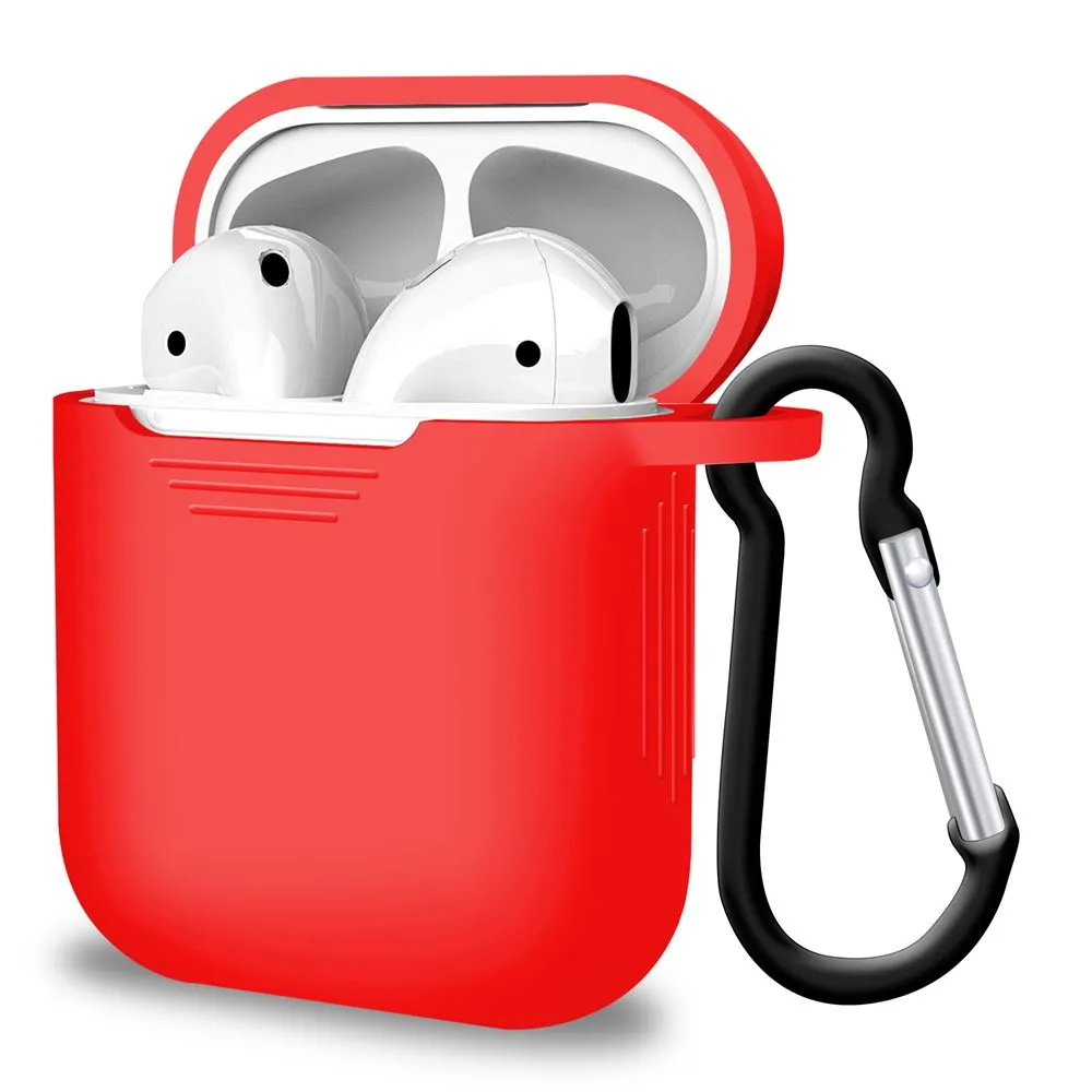 for creative professionals vivid ergonomic portable soft leather airpods case Red Airpods Case Cover for Airpods 1st Gen and 2nd Gen
