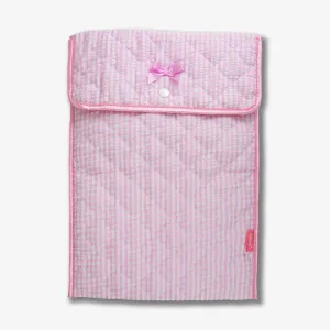 microfiber pad sleeve Quilted Laptop Sleeve - Seersucker Pink
