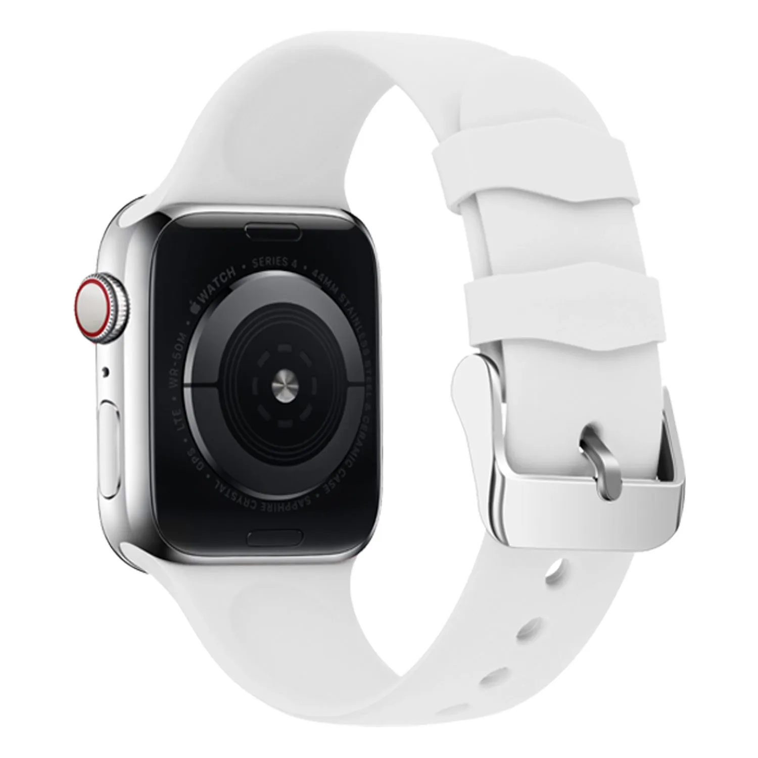 Classic Smooth Texture Trendy Look Apple Watch Silicone Strap with Buckle (White)