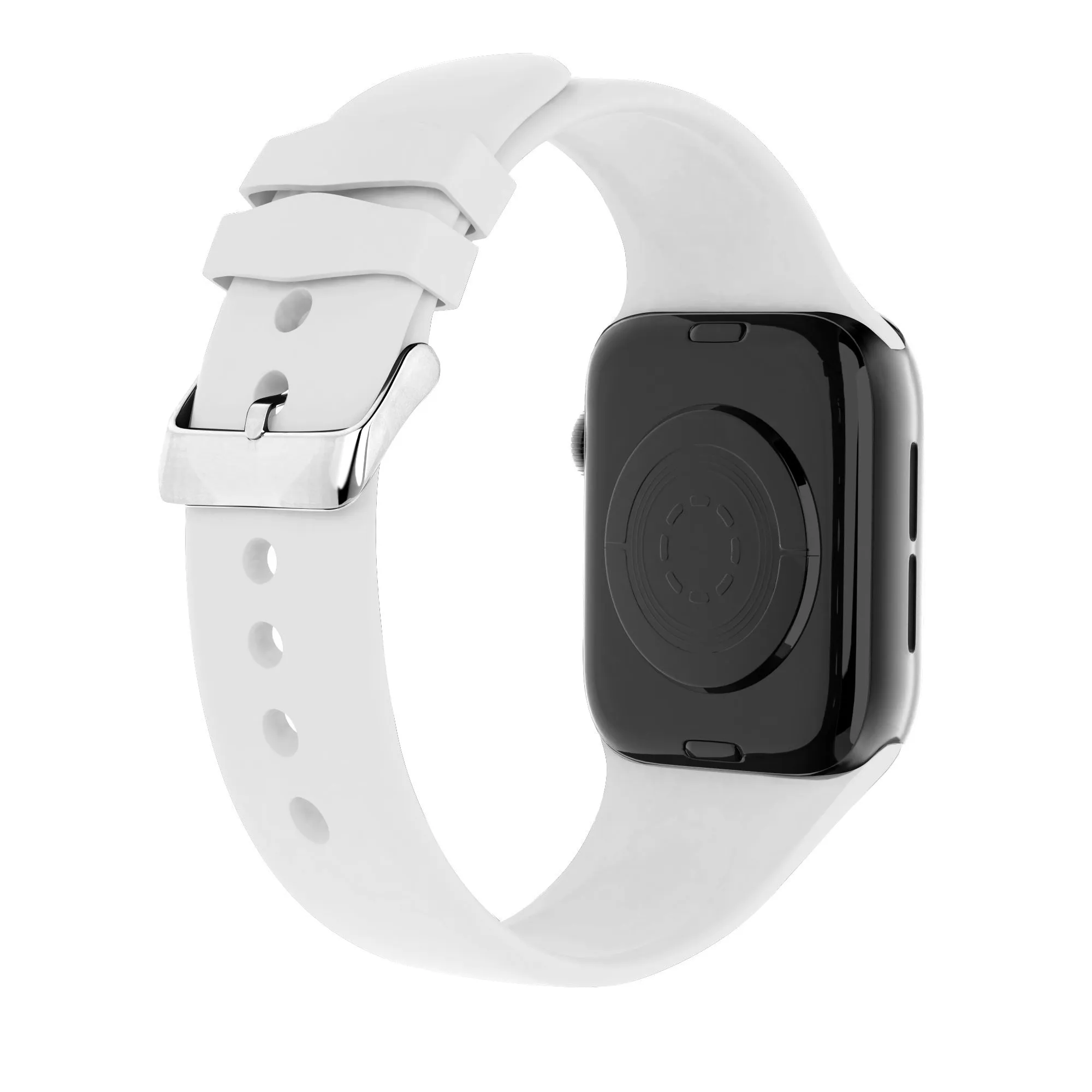 Adjustable Fit Fashionable Look Apple Watch Silicone Strap with Buckle (White)