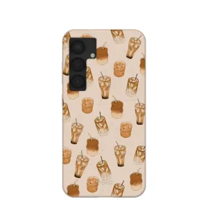 Seashell Latte Love Samsung Galaxy S25 Case Shock Surface Layer Textured Grip