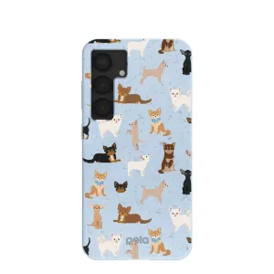 Powder Blue Chihuahua Charms Samsung Galaxy S25 Case Elegant Detail