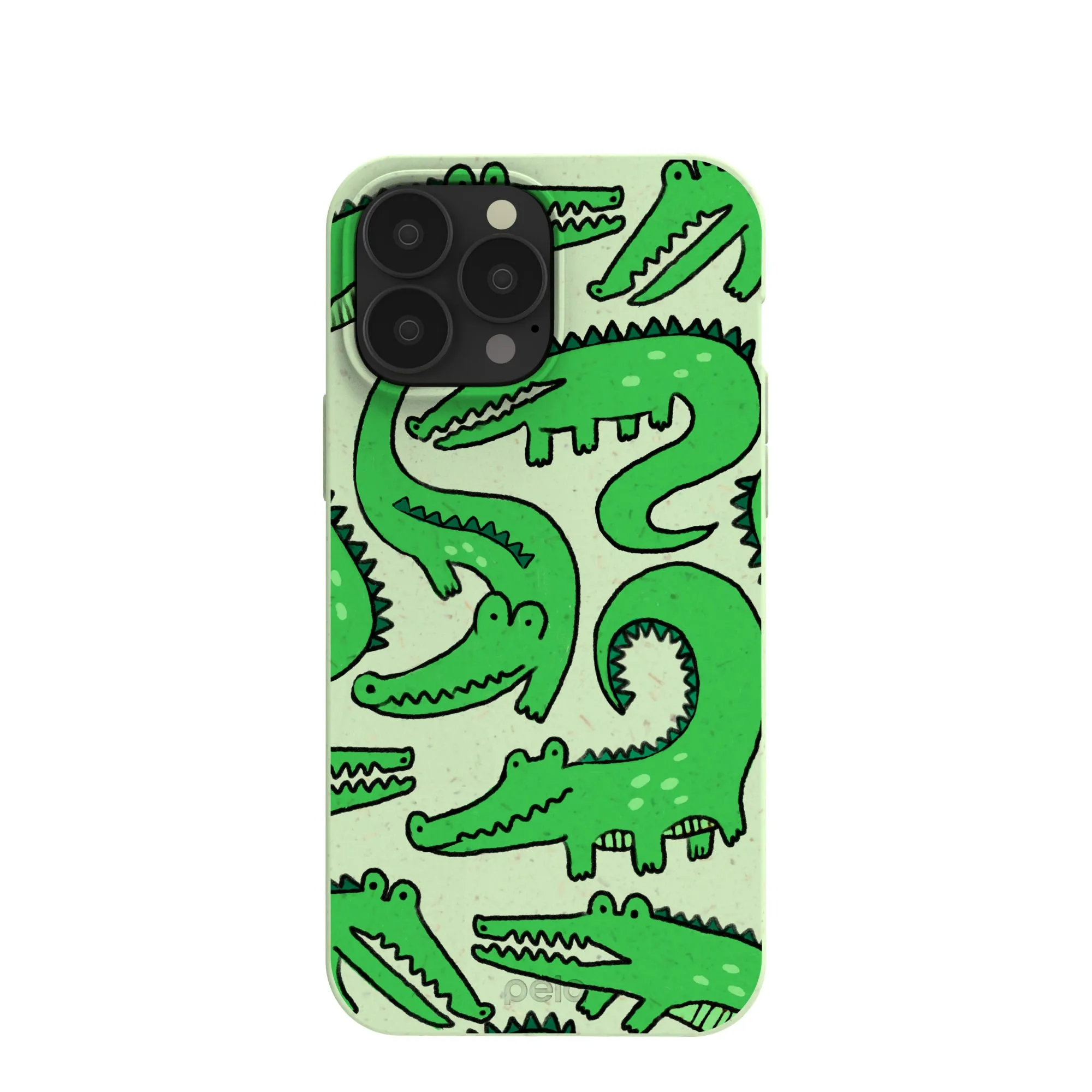 Slim Look Raised Bezels Sage Green Croc a Doodle iPhone 13 Pro Max Case