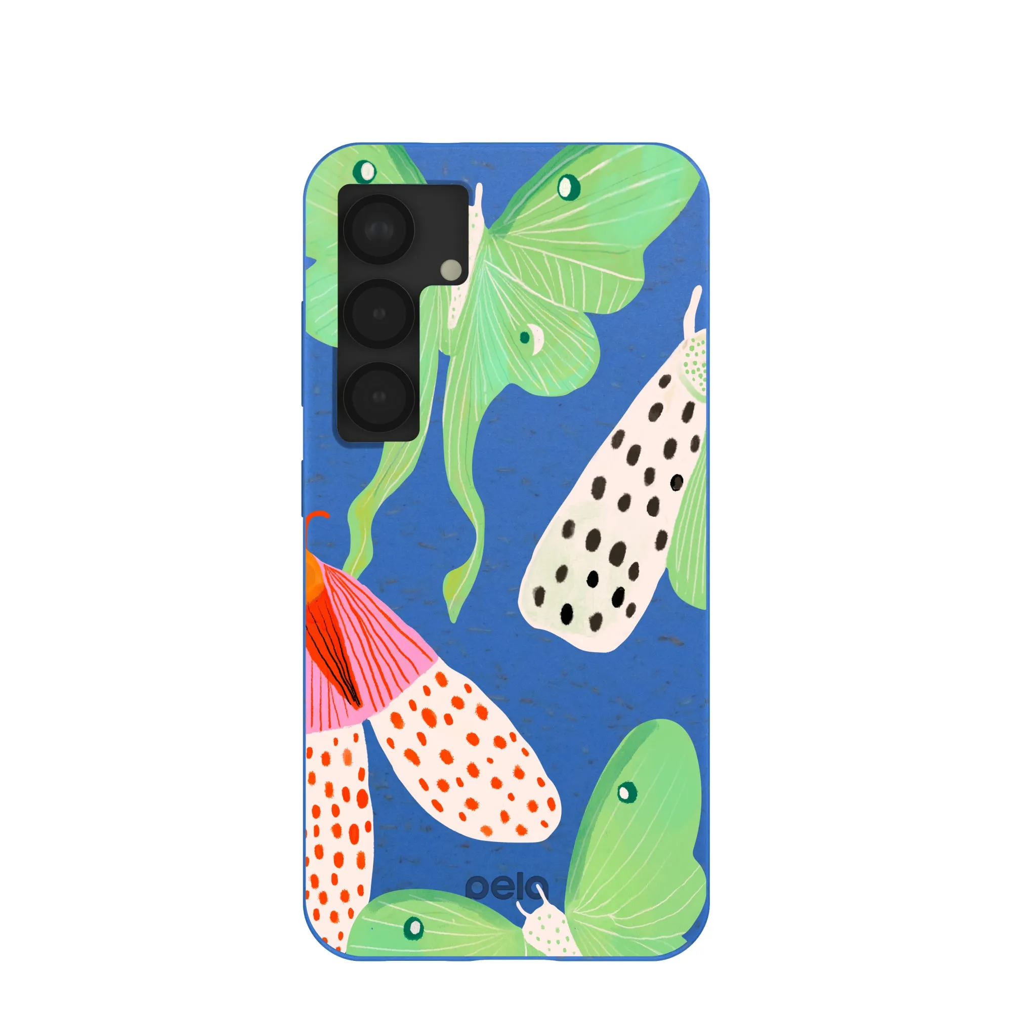 Electric Blue Mothopia Samsung Galaxy S25 Case Tough Grip