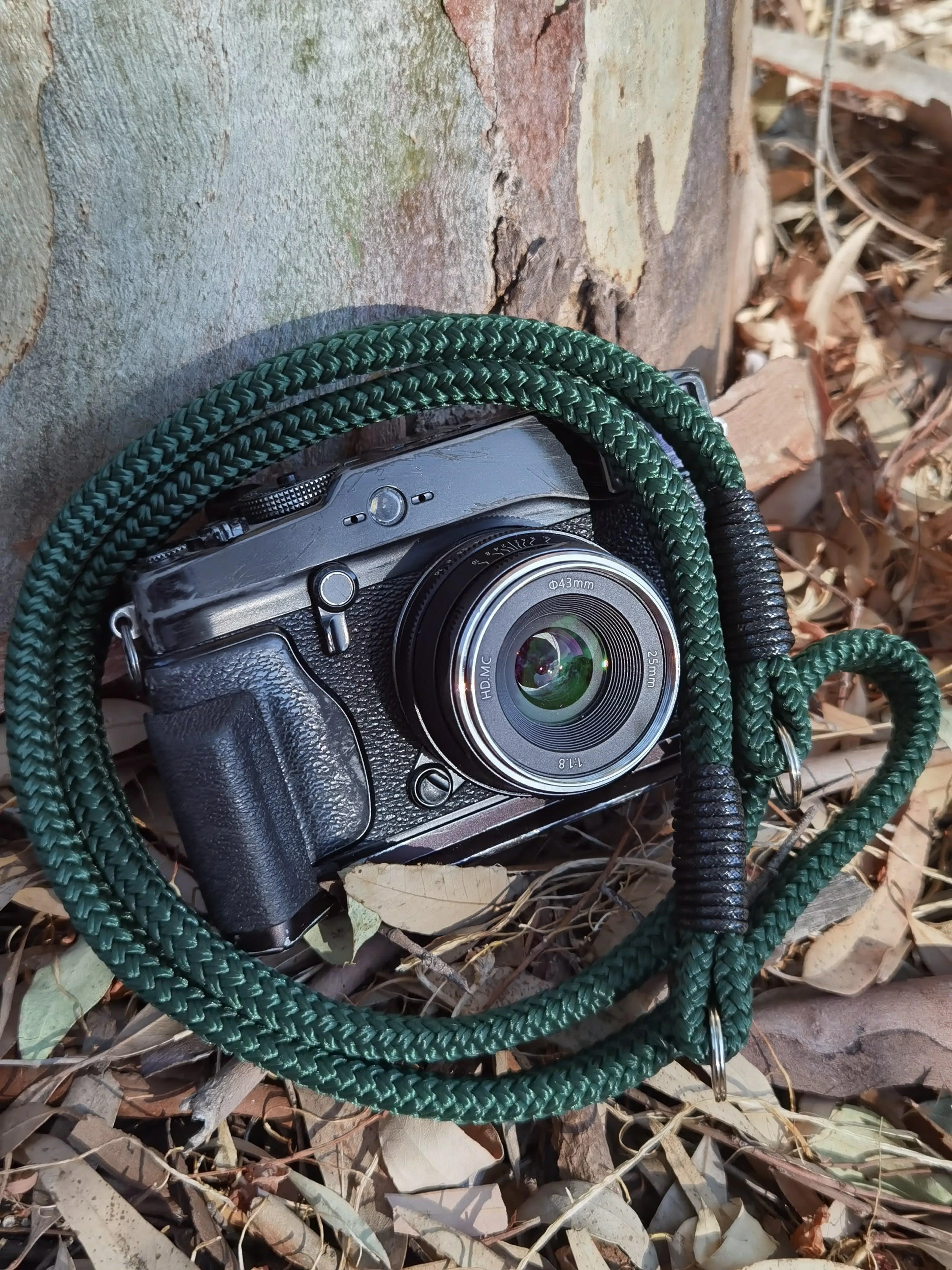 Flat Forest Green Acrylic Camera Strap SE Non Toxic Gear student