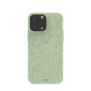 Refined Pattern Sage Green Cacti iPhone 13 Pro Max Case