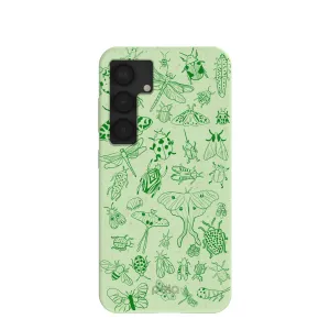 Light Edge Elegant Texture Layer Sage Green Linear Entomology Samsung Galaxy S25 Case