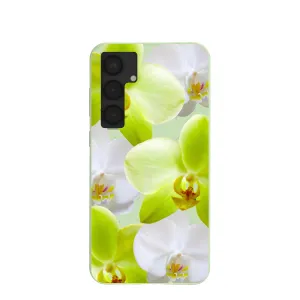 Sage Green Orchid Blooms Samsung Galaxy S25 (Plus) Case Protective Frame Design