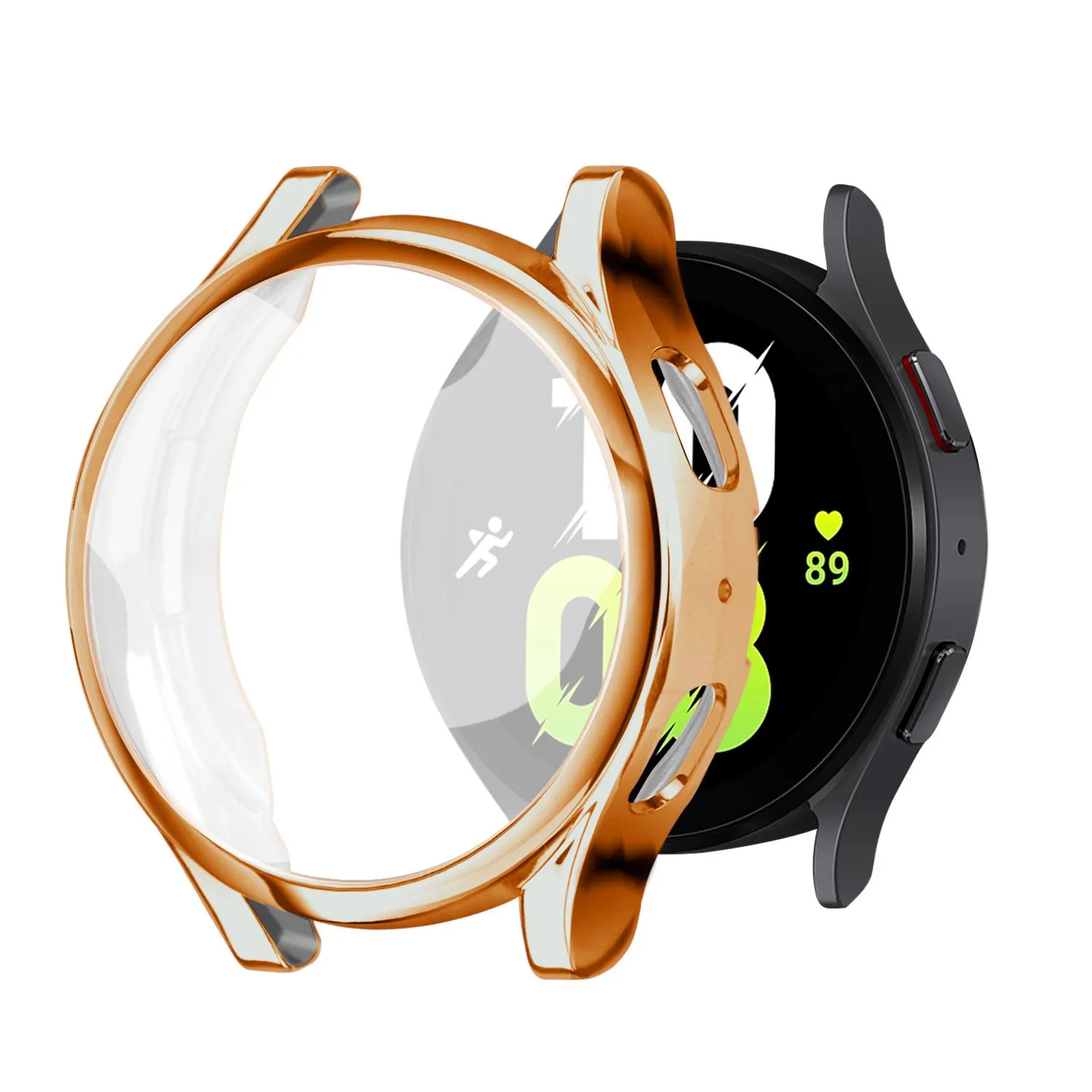 Drop Absorbing Back Samsung Galaxy Watch 5 44mm TPU Case (Rose Gold)