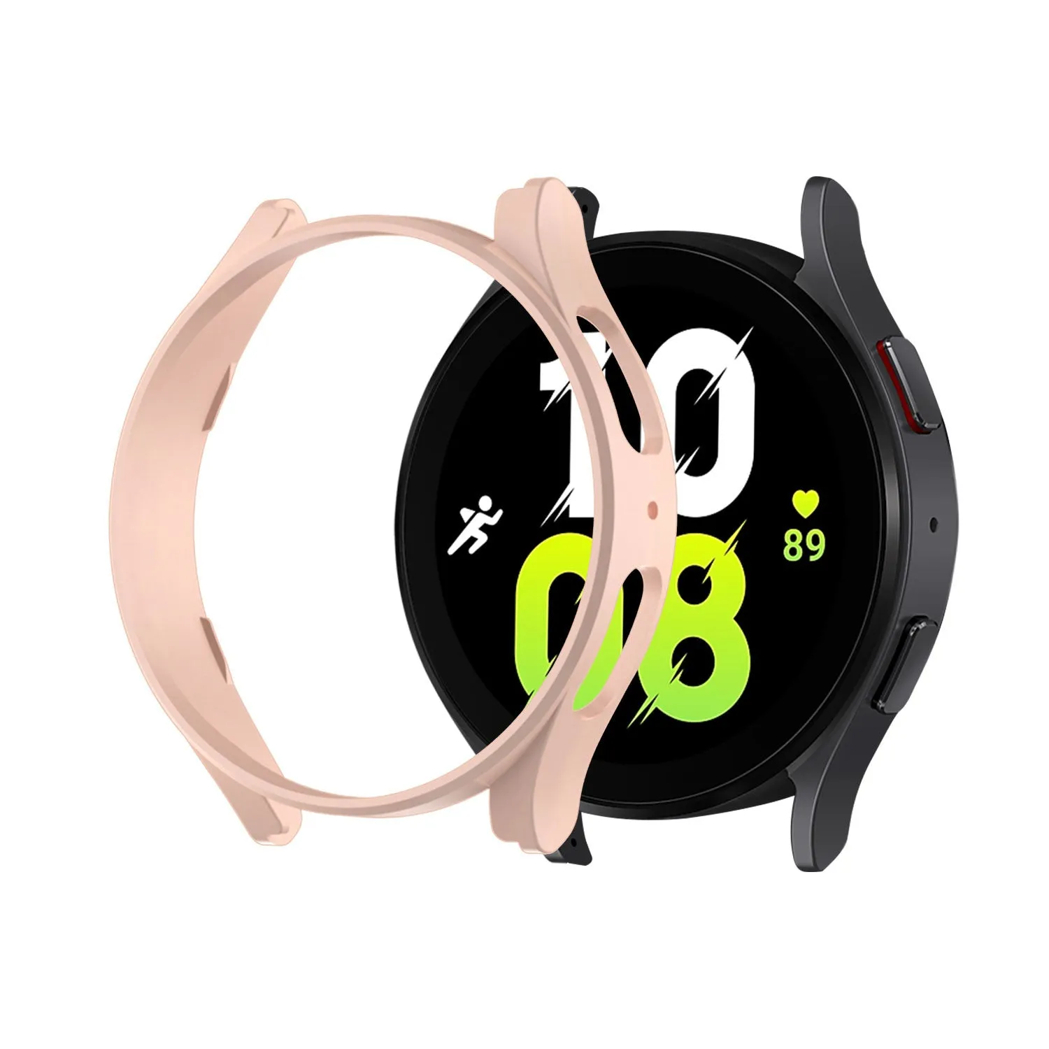 Hybrid Frame Samsung Galaxy Watch 5 44mm PC Hard Case (Grey/Pink)