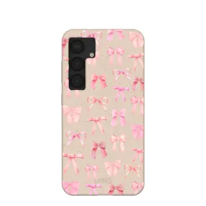 Seashell Rosy Bows Samsung Galaxy S25 Case Travel Friendly Smooth Design