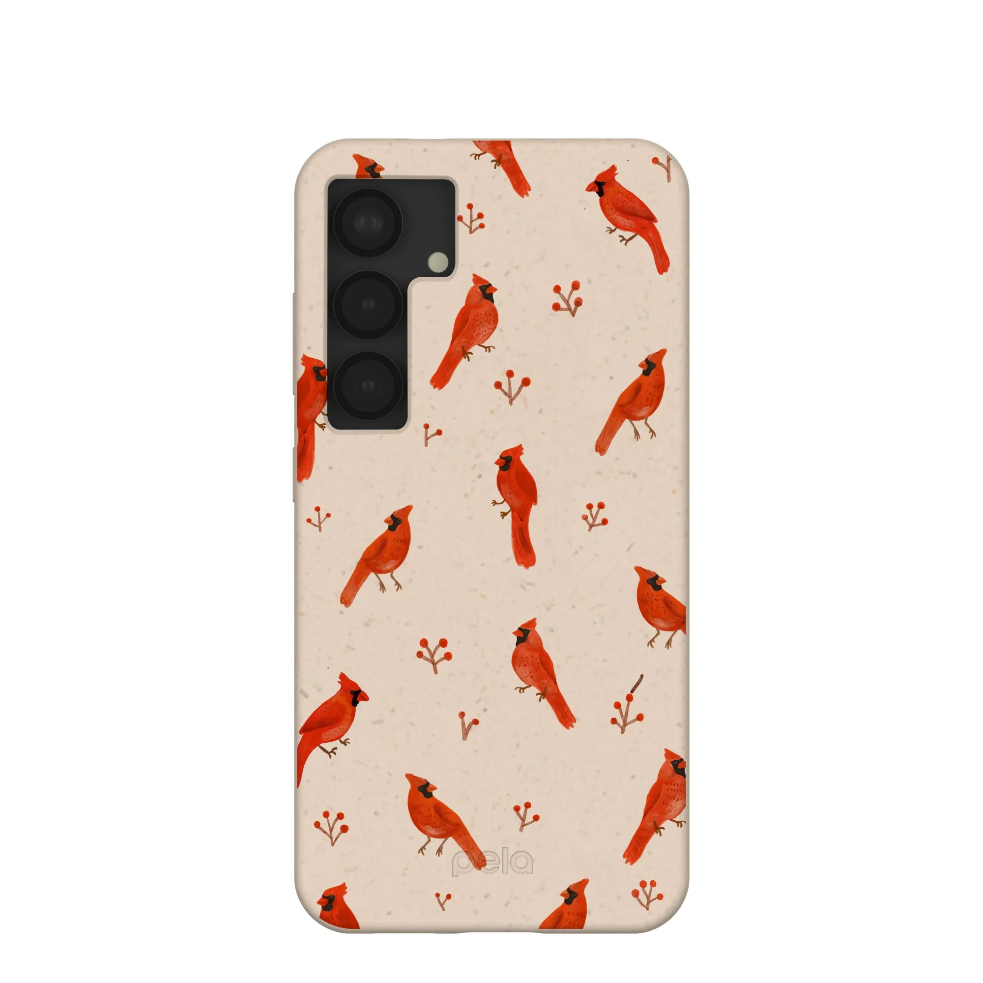 Transparent Look Seashell Cardinals Samsung Galaxy S25 Case