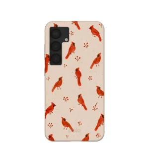 Transparent Look Seashell Cardinals Samsung Galaxy S25 Case