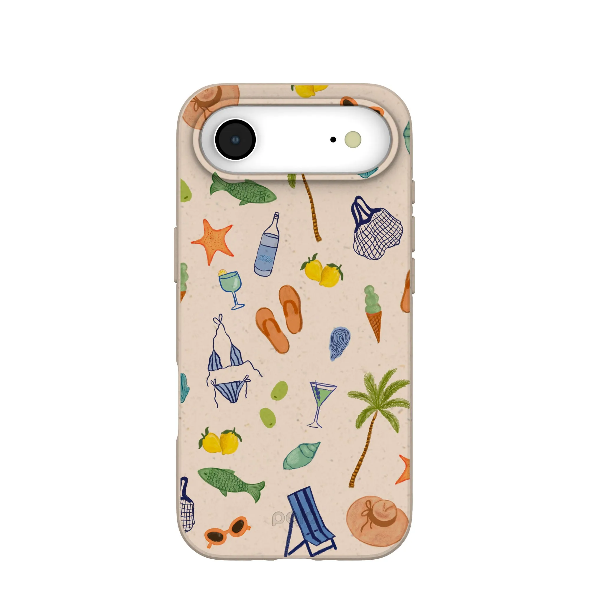 Seashell Coastline Sketch iPhone Air Case Grip Assist