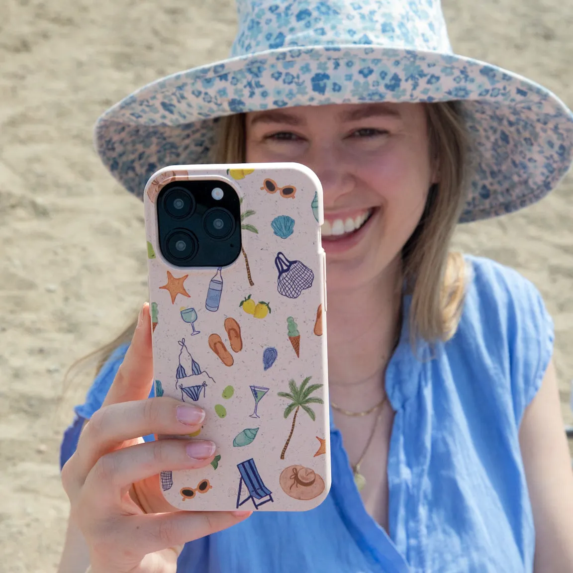 Seashell Coastline Sketch iPhone Air Case Glossy Pattern Hand Feel