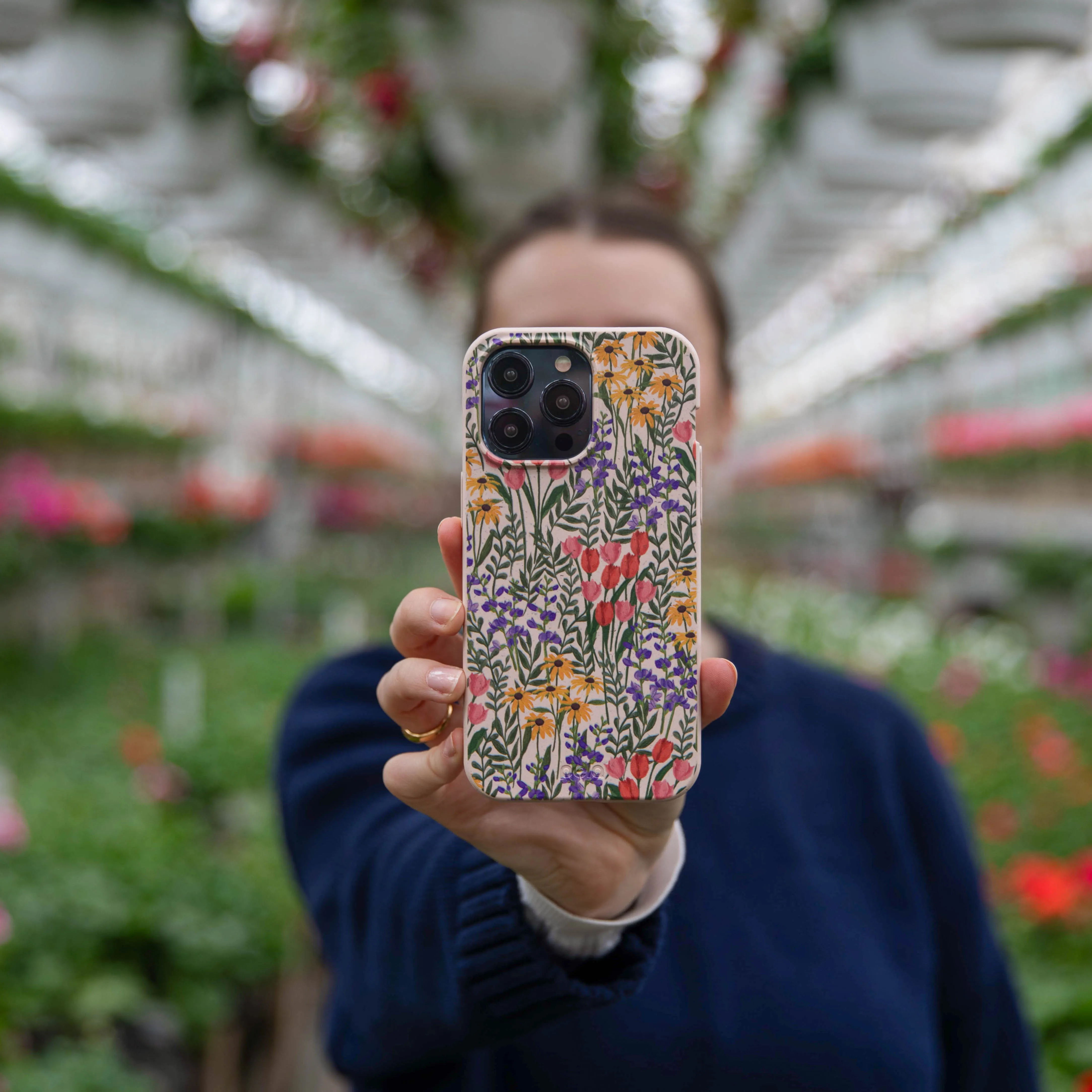 Seashell Flower Field iPhone Air Case Anti glare Minimal Style