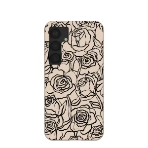 Seashell Inked Blooms Samsung Galaxy S25 Case Travel Essential Flexible Material