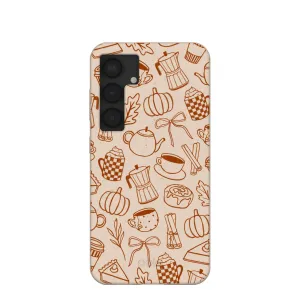 Seashell Pumpkin Spice Samsung Galaxy S25 Case Elegant Comfort