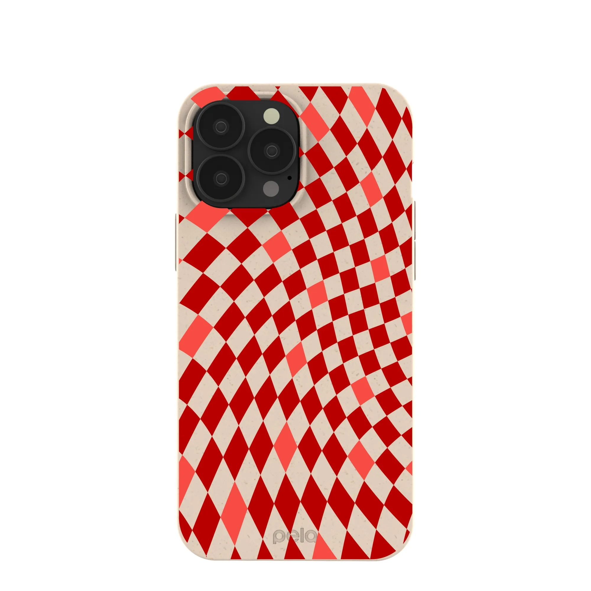 Easy Access Modern Texture Seashell Red Checks iPhone 13 Pro Max Case