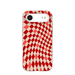 Hybrid Pattern Design Premium Build Seashell Red Checks iPhone Air Case