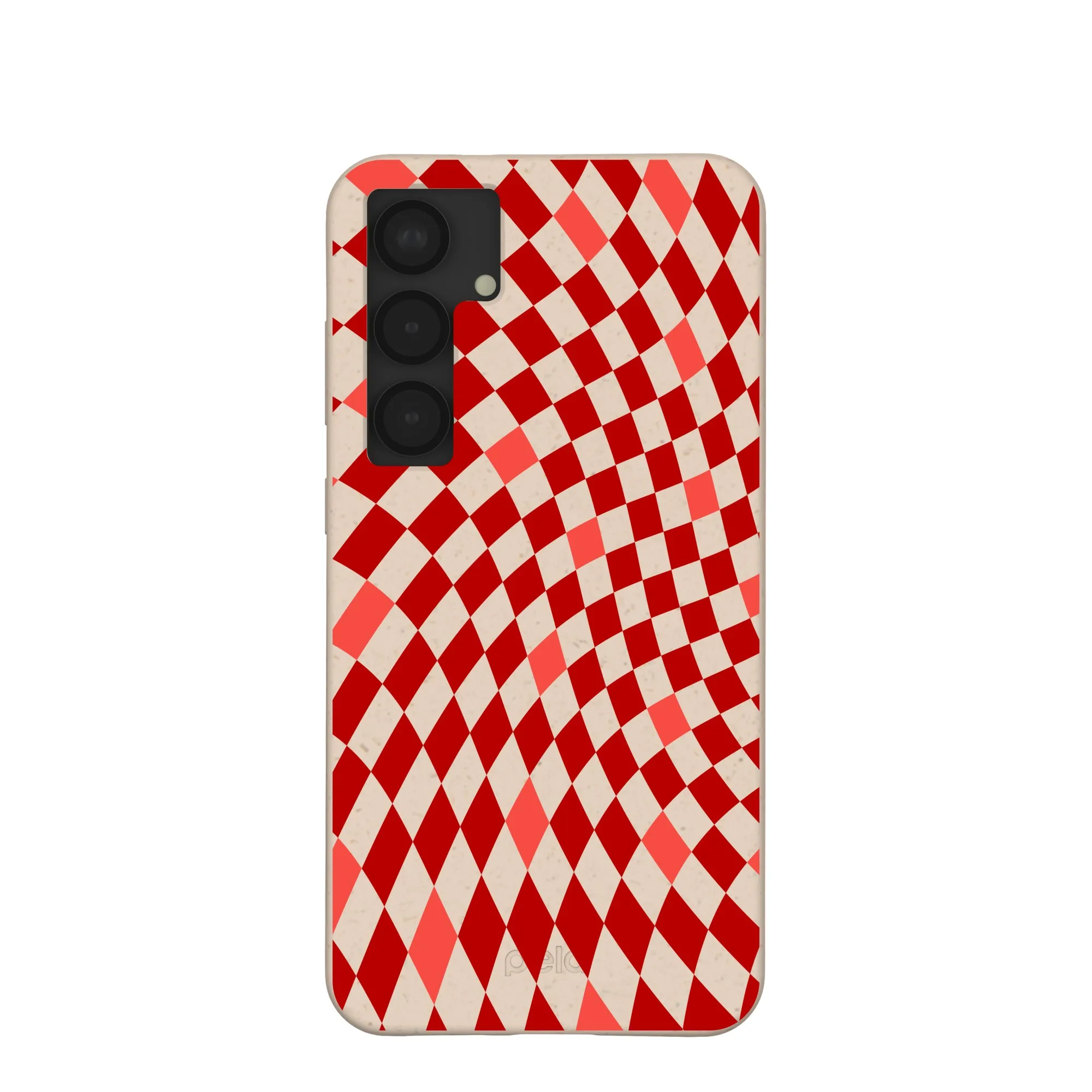 Seashell Red Checks Samsung Galaxy S25 (Plus) Case Elegant Finish Design