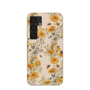 Flexible Comfort Hybrid Texture Layer Seashell Vintage Bee Samsung Galaxy S25 Case