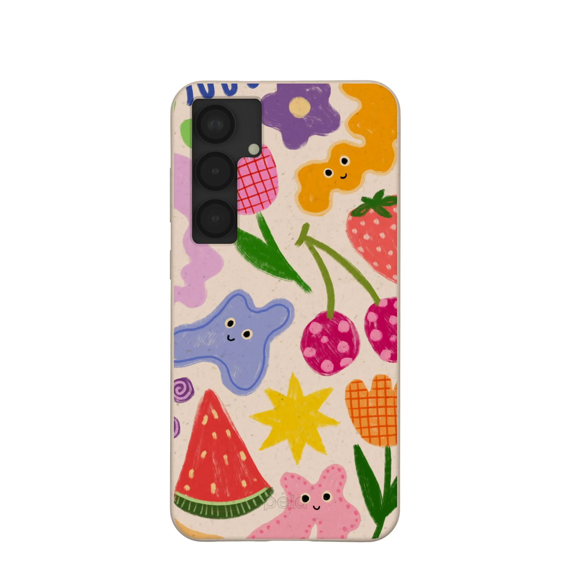Seashell Whimsy Shapes Samsung Galaxy S25 (Plus) Case Hybrid Grip Finish Water shield