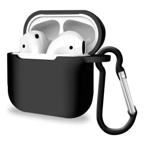 Silicone Airpods Pro Case Cover Black portable lanyard case