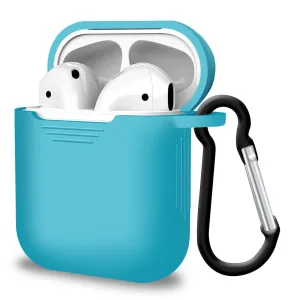 soft touch matte airpods protector Minimalist Audio Case Silicone Sky Blue Airpod Case for Airpods 1st Gen and 2nd Gen
