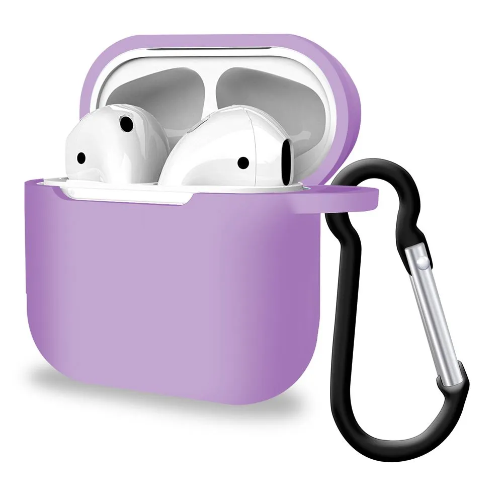 Silicone Wireless Charging Slight Purple Airpods Pro Cover Case Protective Smooth Shell Soft Rubber Protector