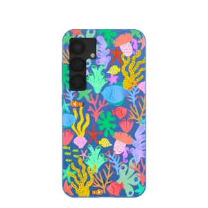 Comfort Finish Electric Blue Underwater Blooms Samsung Galaxy S25 Case