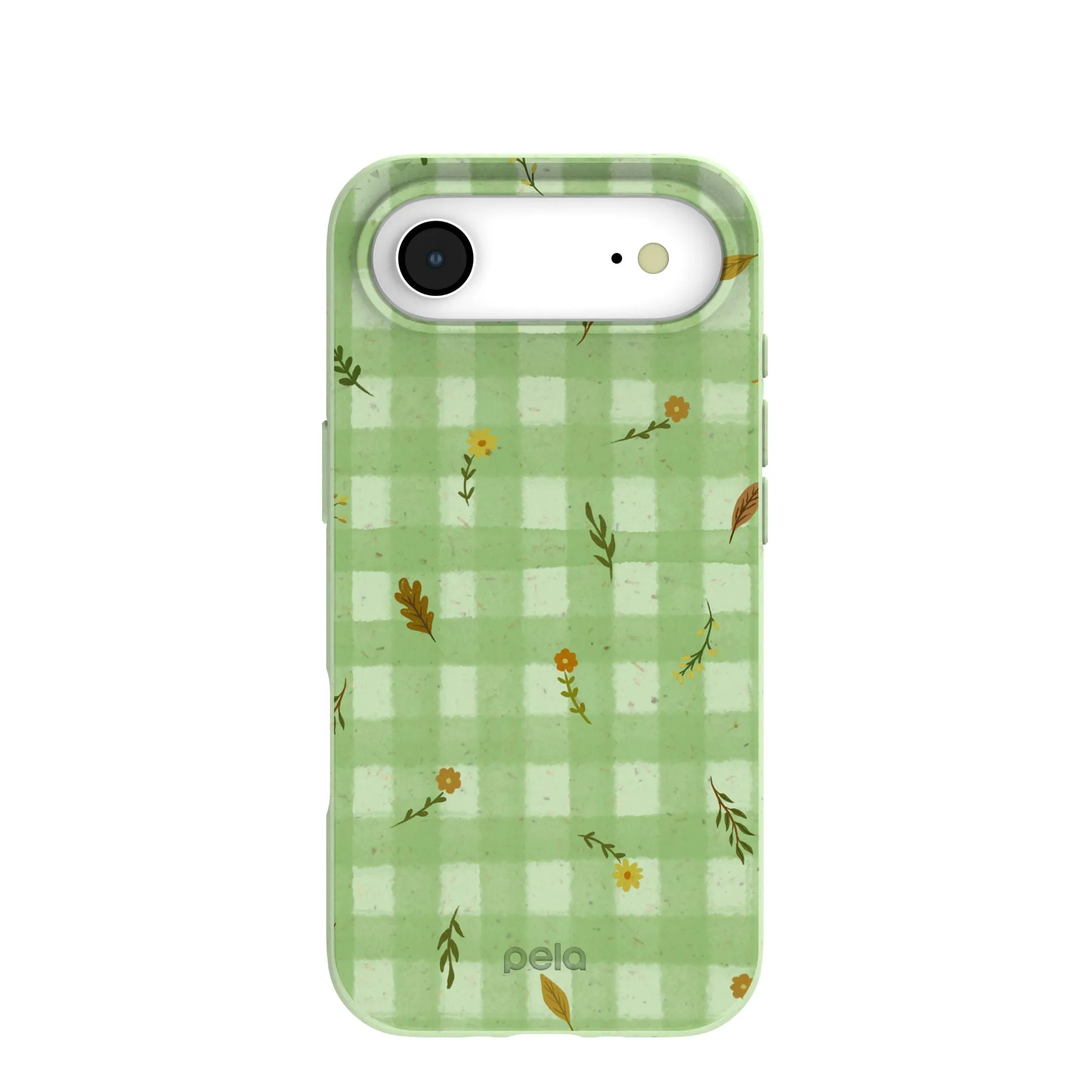 Button Cover Sage Green Fall Gingham iPhone Air Case