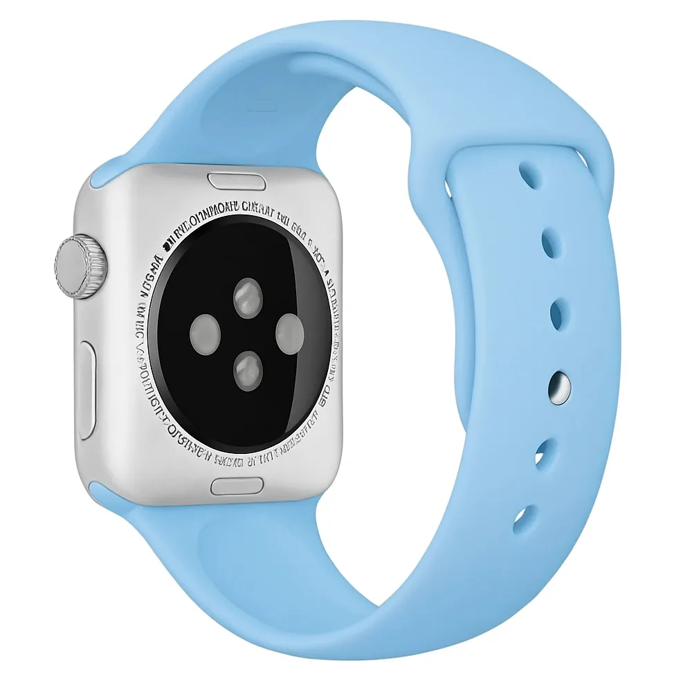 Sleek Design Elegant Functional Fit Apple Watch Silicone Strap (Light Blue)