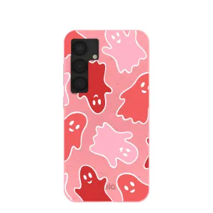 Bubblegum Pink Phantom Pals Samsung Galaxy S25 Case Matte Pattern