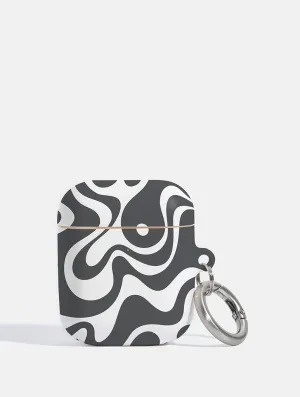 Daily Use Accessory Groovy Black Swirl AirPods Case