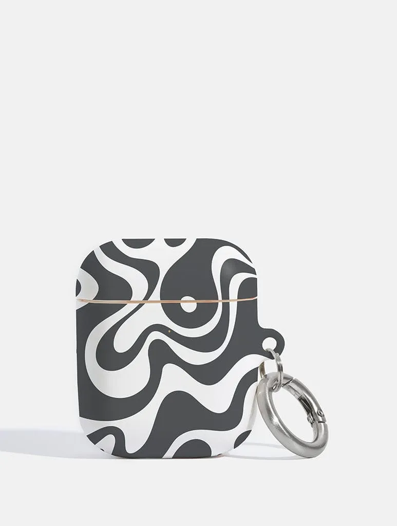 Daily Use Accessory Groovy Black Swirl AirPods Case