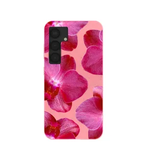 Bubblegum Pink Pink Orchids Samsung Galaxy S25 Case Comfort Style