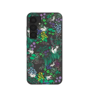 Black Midnight Pond Samsung Galaxy S25 Case Durable Shell Magnetic Mount Compatible